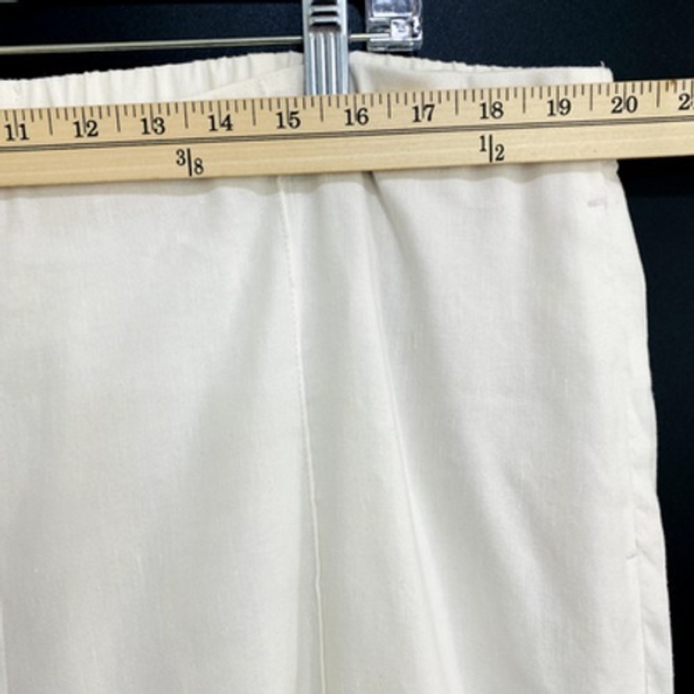 J Jill Pants Womens XL White Linen Stretch Gauze Nautical Beach Vacation - Picture 7 of 10